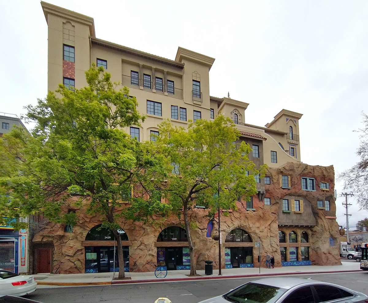 Apartment building facade in Berkeley California